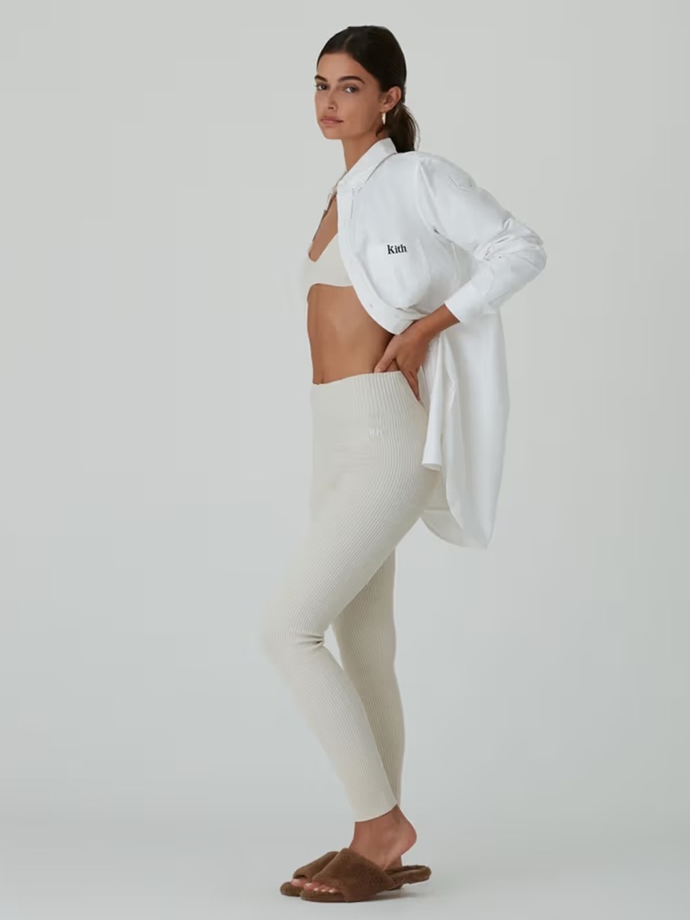 Kith Rexford Ribbed Leggings – Sandy Heathered – XS Excellent Condition